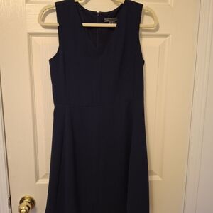Vince Deep Blue Above The Knee Fit And Flare Style Dress.